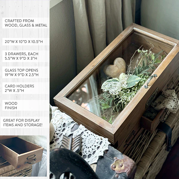 Vintage Inspired Wood Chest With Drawers