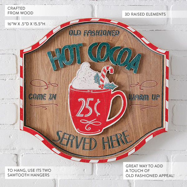 Old Fashioned Hot Cocoa Christmas Sign