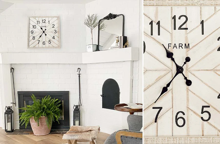 Geometric Wooden Plank Wall Clock