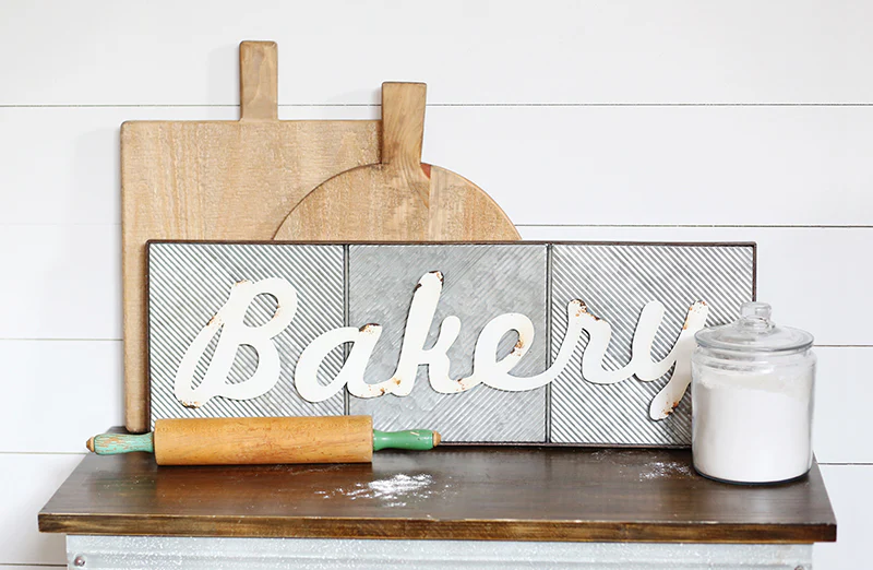 Distressed Metal Bakery Sign