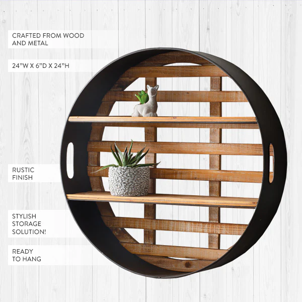 Serving Tray Round Wall Shelf
