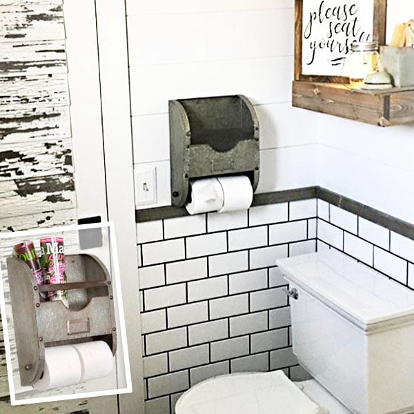 Distressed Metal Bathroom Caddy