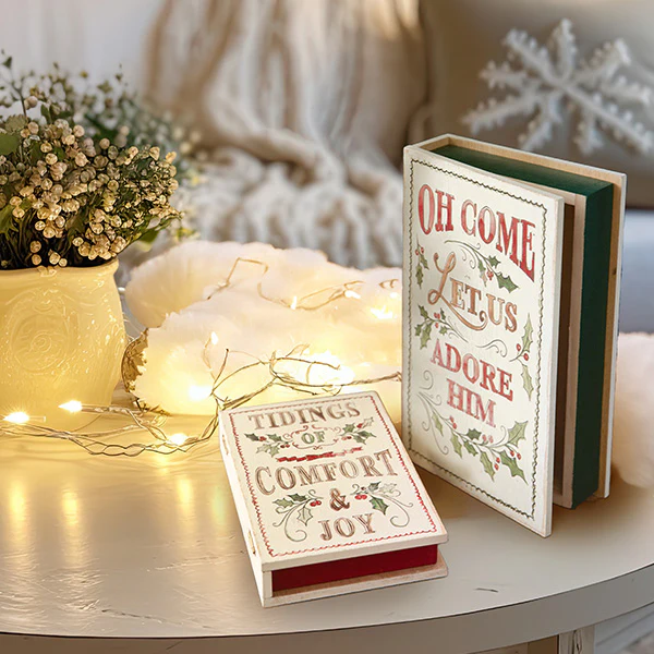Christmas Book Trinket Boxes, Set of 2
