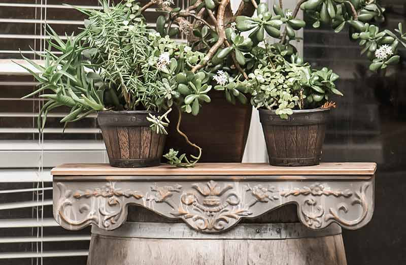 Distressed Tin Scroll Wall Shelf