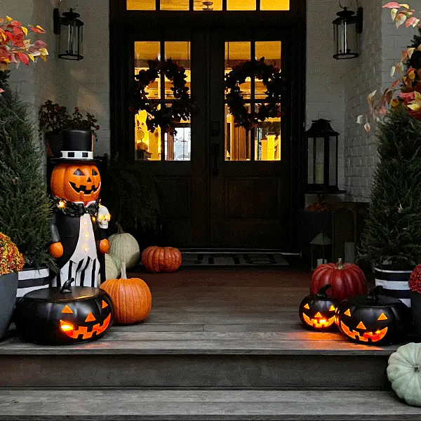 Huge Metal Jack O Lanterns, Set of Three, Choose Your Color