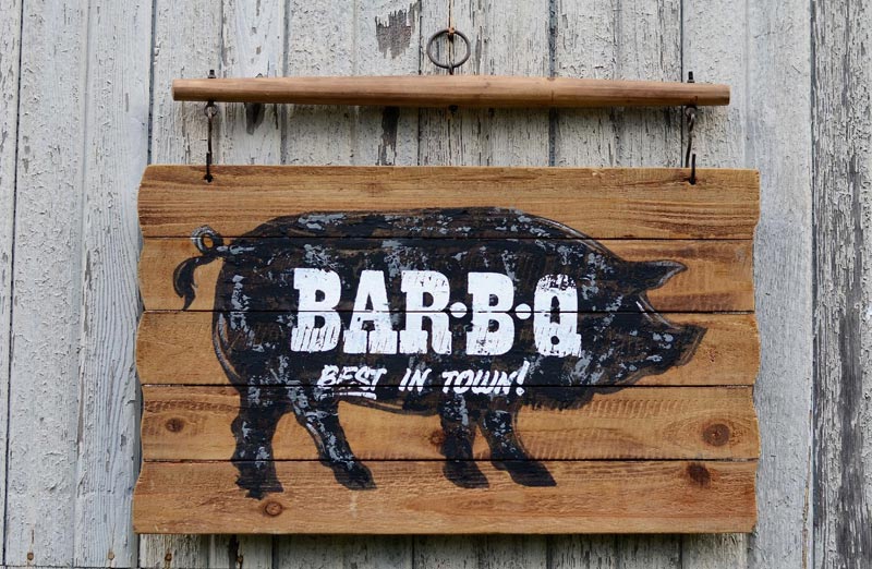 Aged Wood Bar-B-Q Sign