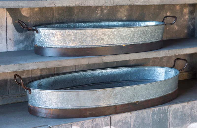 *HUGE* Galvanized Metal Tubs  Set of 2