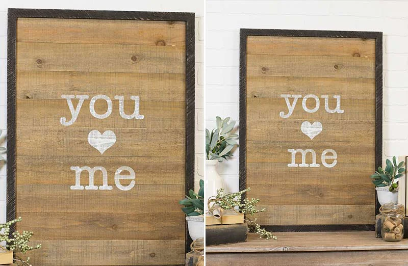 You and Me Wooden Planked Sign