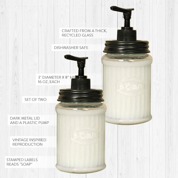 Fruit Jar Soap Pumps, Set Of 2