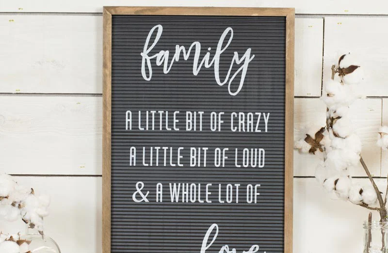 Wood Framed Family Sign