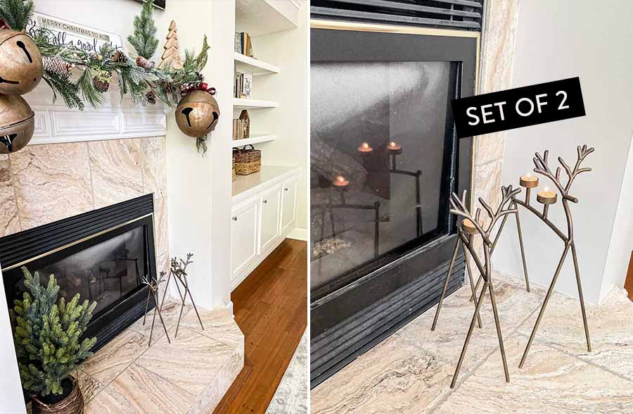 Reindeer Tealight Candle Holders, Set of 2