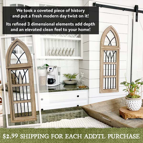 Refined Classic | Dimensional Wood and Forged Metal Cathedral Window Frame