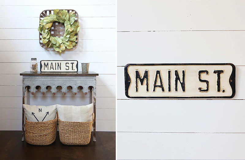 Embossed Metal Main Street Sign