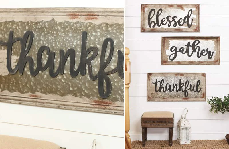 Antiqued Metal Heartwarming Signs