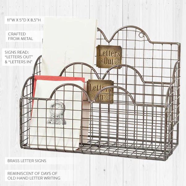 Letters In Aged Nickel Mail Caddy