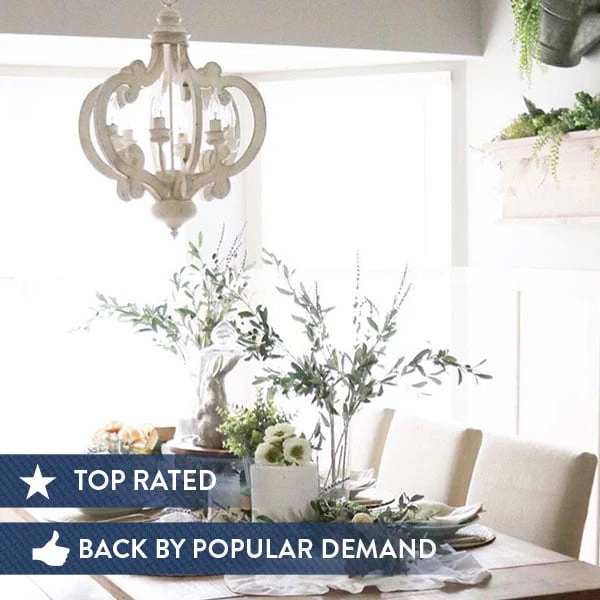 Wooden European Scrollwork Chandelier