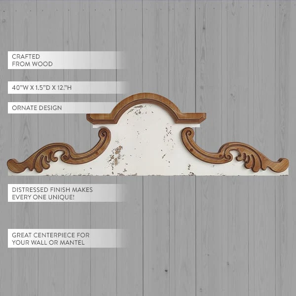 HUGE Wood Scroll Wall Decor