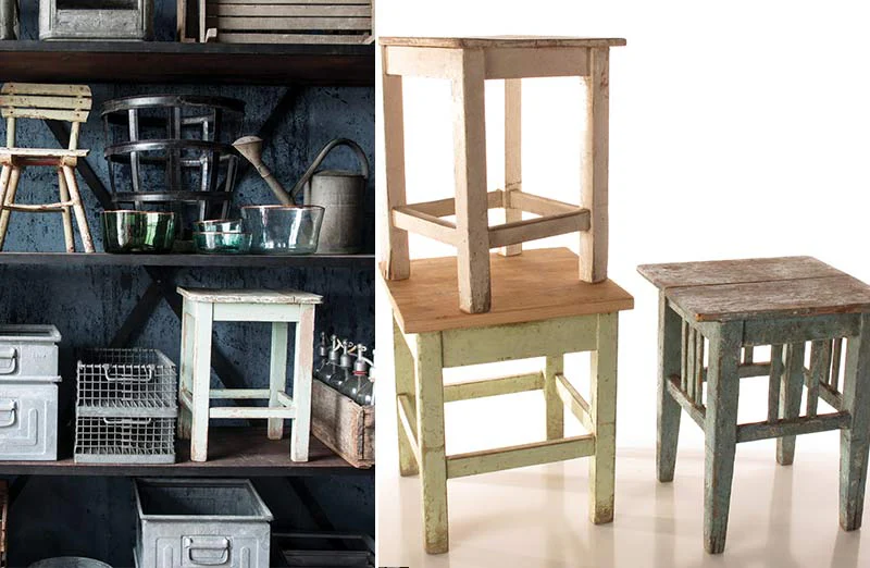 LARGE Authentic Vintage European Milking Stools