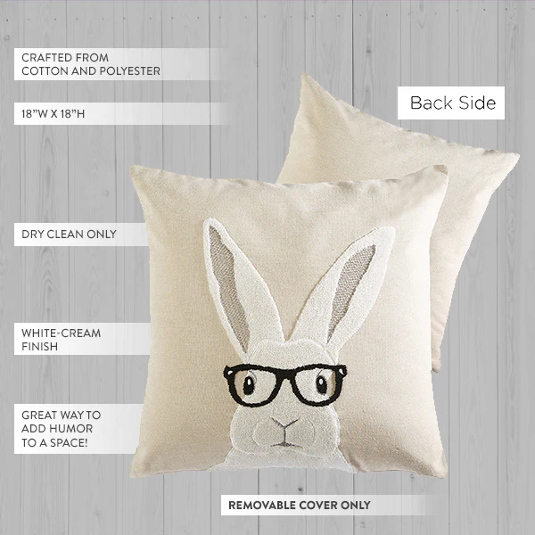 Smart Bunny Easter Throw Pillow Cover