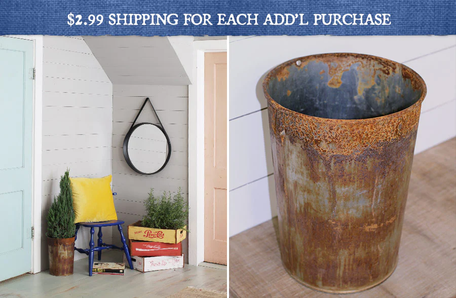 Antique-Inspired Rusted Patina Bucket