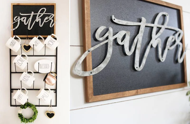 Framed Metal Cut Out Gather Sign