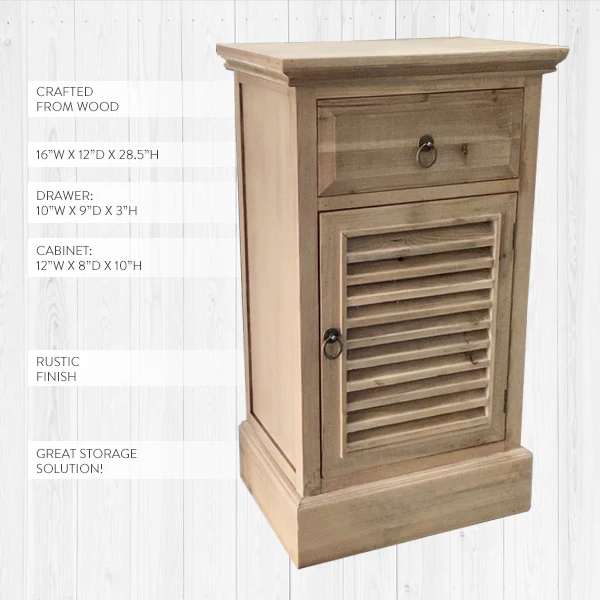 Wooden Side Table with Drawer