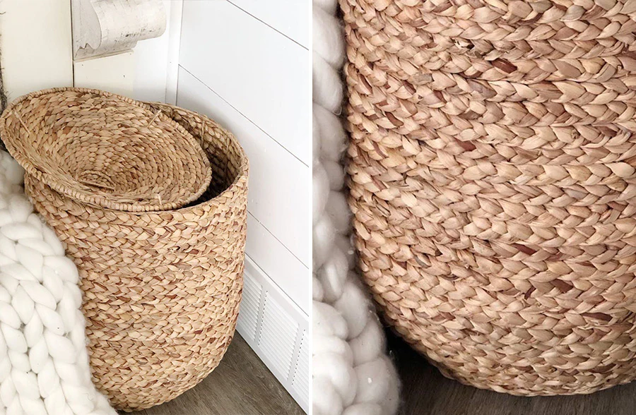 Hyacinth Basket With Lid, Set of 2