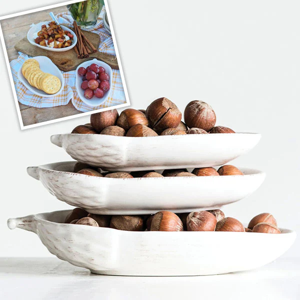 Ceramic Acorn Dishes, Set of 3