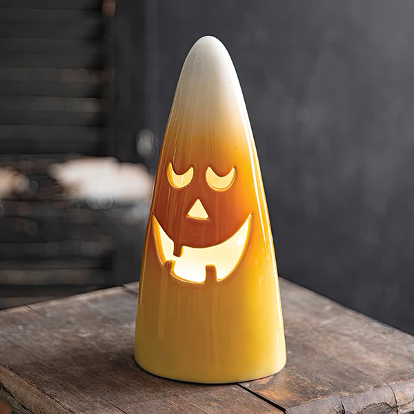 Ceramic Candy Corn Jack-O-Lantern