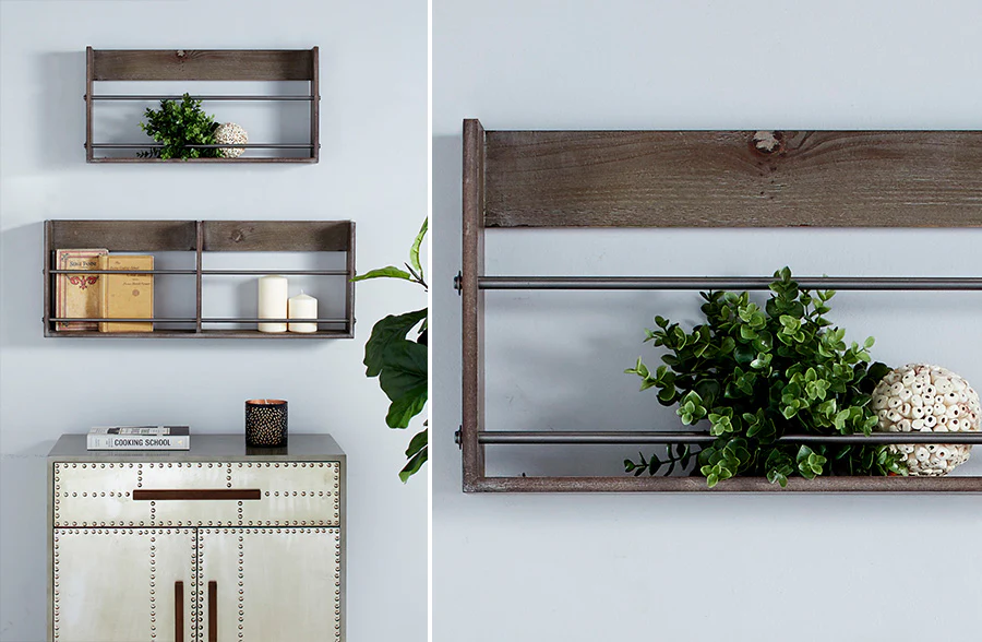 Rustic Wooden Wall Shelf