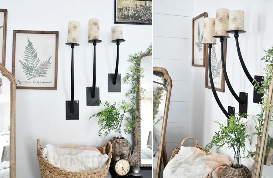 Blacksmith Wall-Mounted Candle Sconce, Set of 3