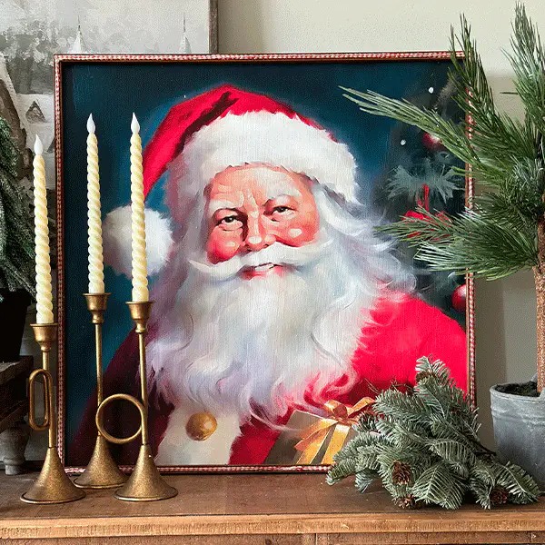 Vintage Inspired Santa Wall Art, Choose Your Style