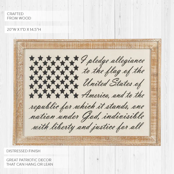 Wooden Framed Pledge of Allegiance Wall Art