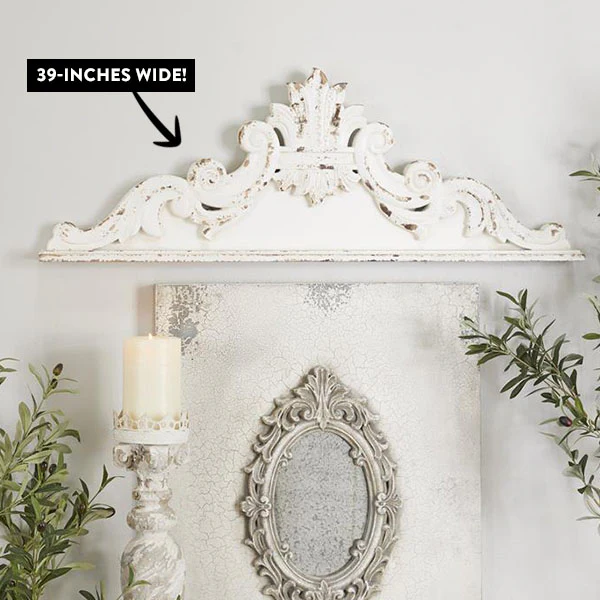 White Wood French Country Carved Wall Decor