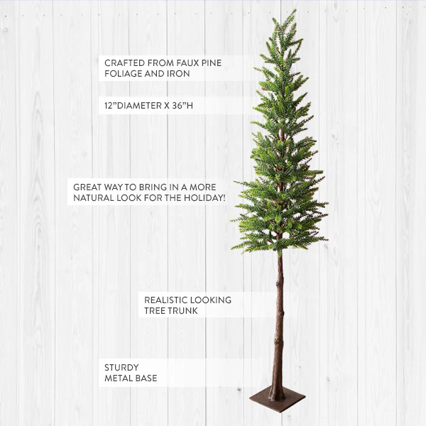 Faux Pine Christmas Tree with Iron Base