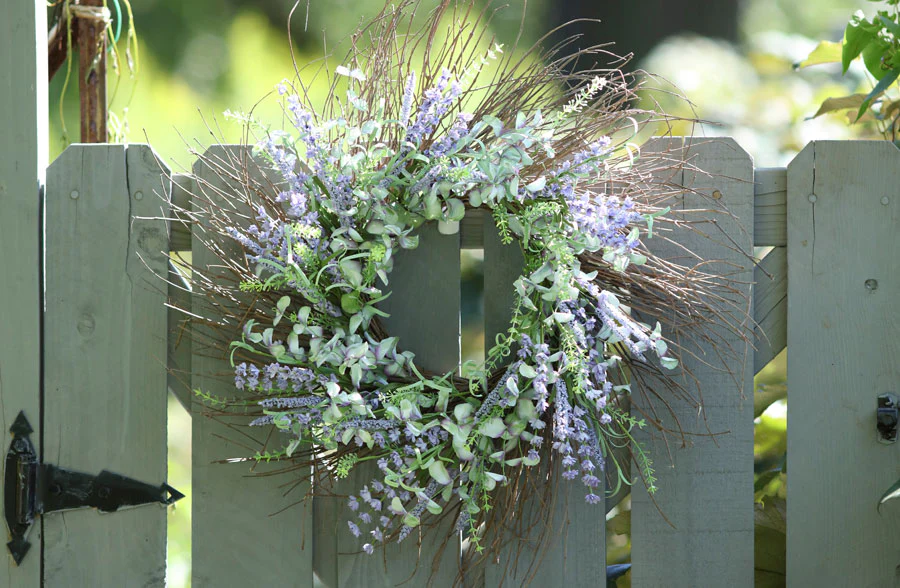 Lavender With Mixed Greenery Wreath, Pick Your Size