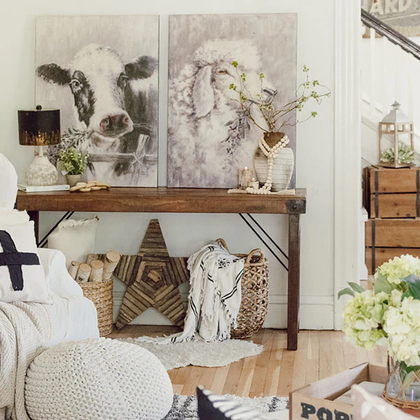3 Foot Tall Vintage-Inspired Iron Farm Animal Wall Art, Pick Your Style