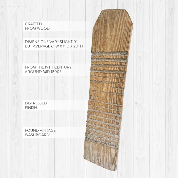 FOUND 19th Century Authentic Vintage Wooden Washboard