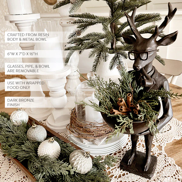 Bronze Reindeer Bowl