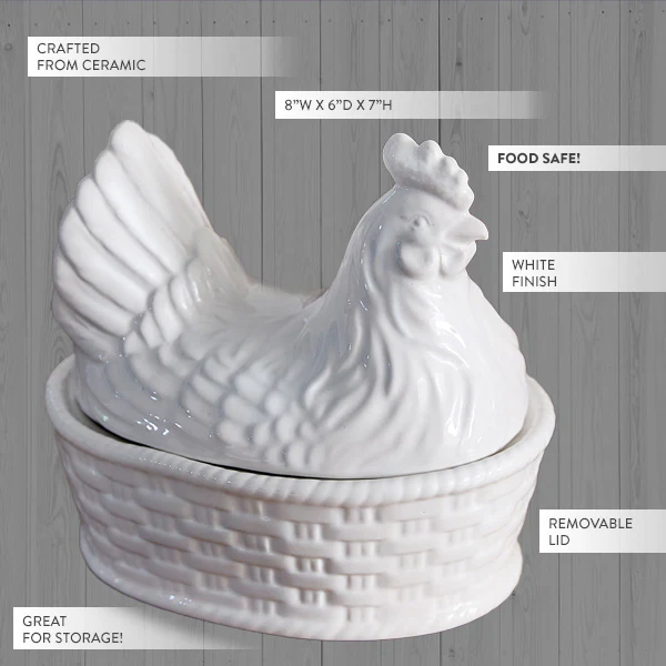 Hen on Nest Ceramic Dish