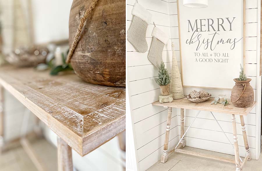 Light Brown Wood Farmhouse Console Table