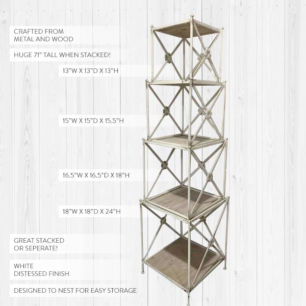 Custom Stackable Cross-Frame Shelves