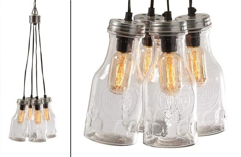 Glass Jar Chandelier - Vintage Inspired