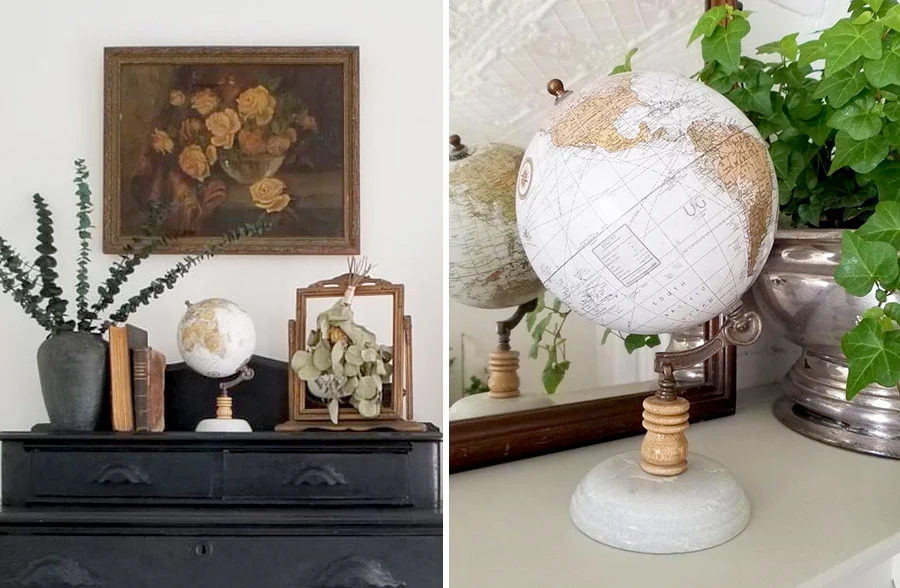 Vintage Metal Tabletop Globe