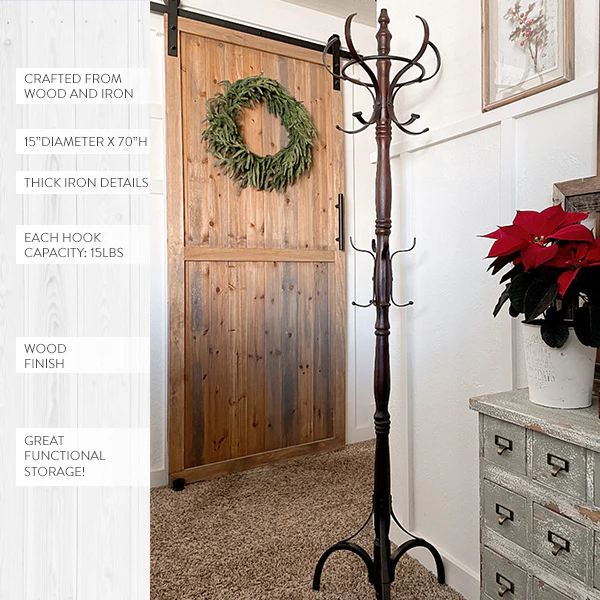 Vintage Inspired Entryway Coat Rack