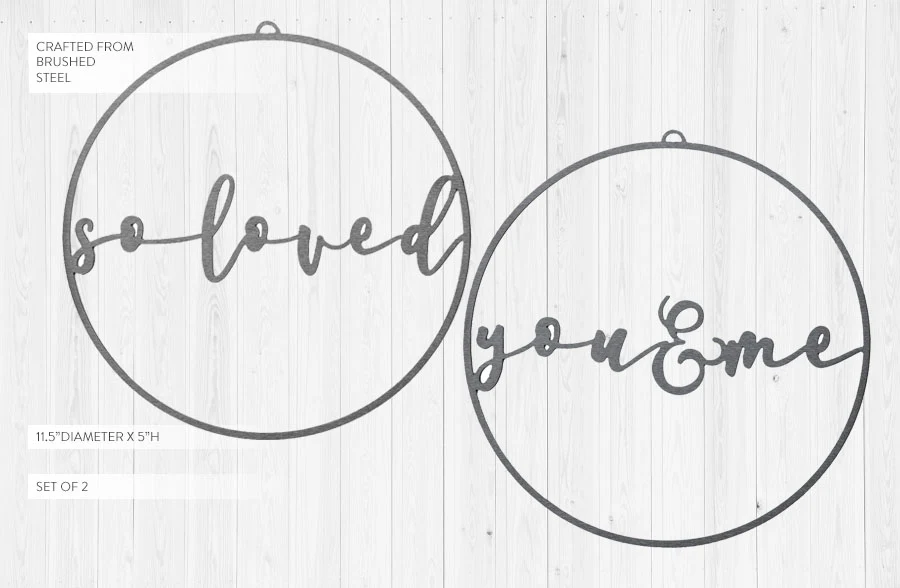 Heartfelt Metal Wreath Signs, Set of 2 | Made in USA