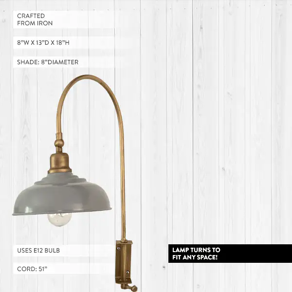 Antique Gold Gooseneck Wall Lamp