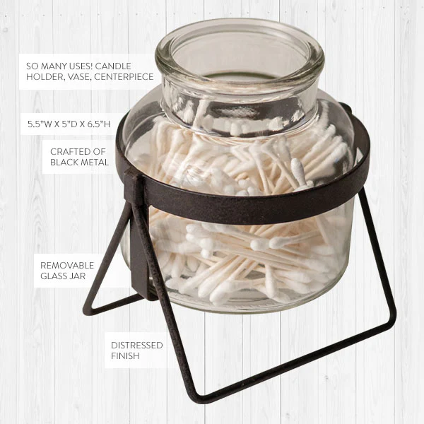 Glass Jar Candle Holder with Stand