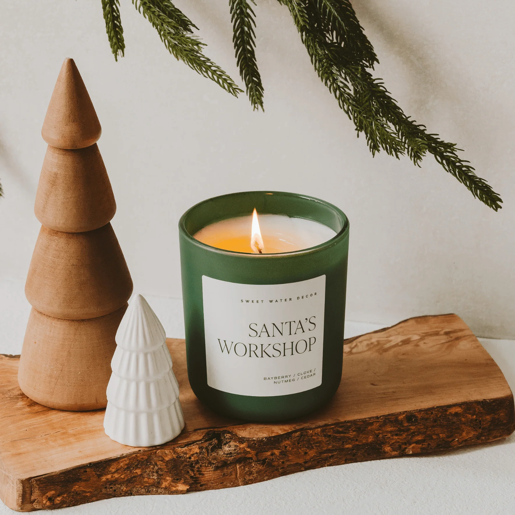 Santa's Workshop Soy Candle - Green Matte Jar - 15 oz