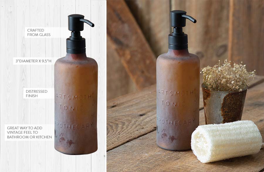 Amber Brown Tinted Soap Dispenser